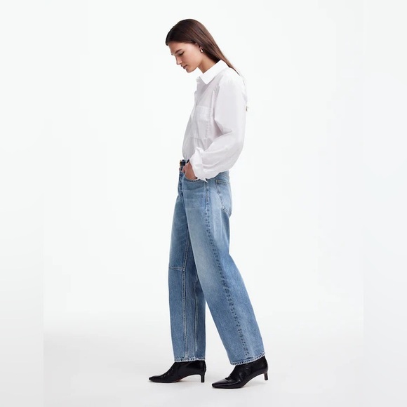 Madewell 23T The Tall Darted Barrel Leg Jean in Dobbins Wash Light Denim $148 - Picture 13 of 16